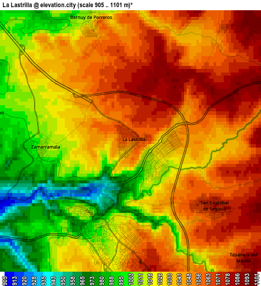 La Lastrilla elevation map