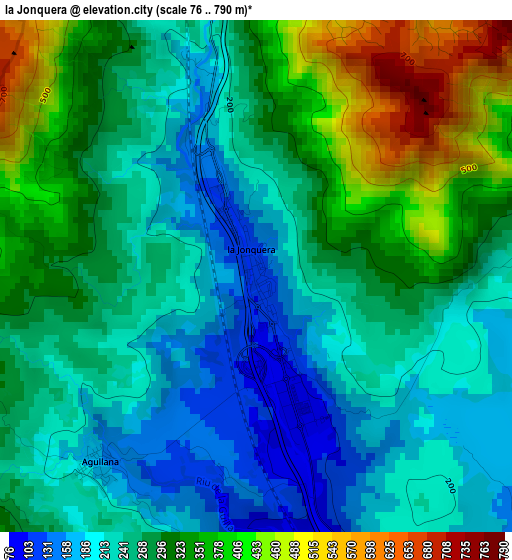 la Jonquera elevation map