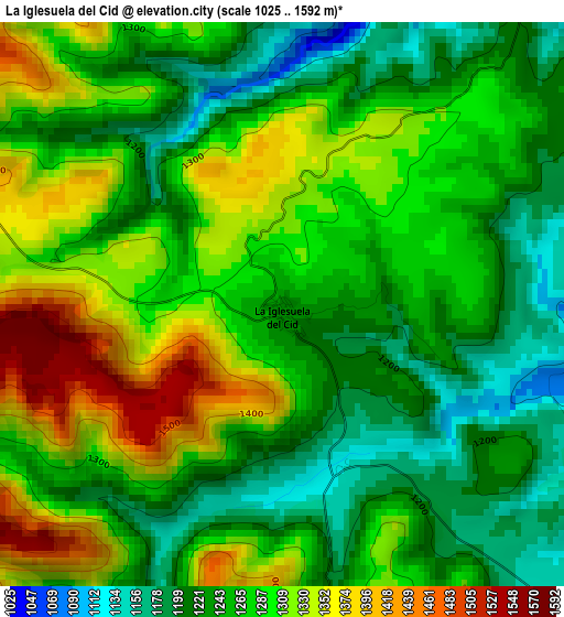 La Iglesuela del Cid elevation map