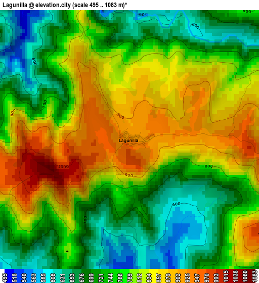 Lagunilla elevation map