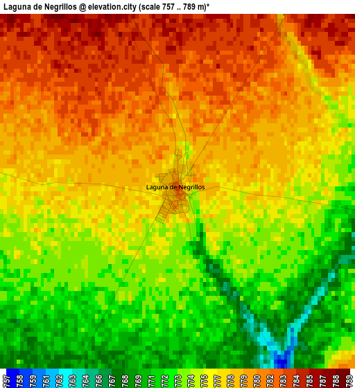 Laguna de Negrillos elevation map