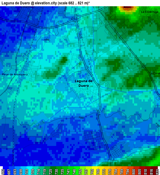 Laguna de Duero elevation map