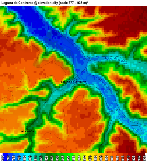 Laguna de Contreras elevation map