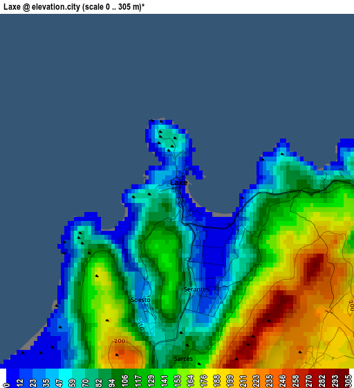 Laxe elevation map