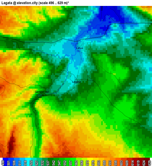 Lagata elevation map