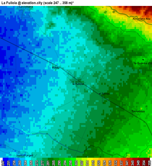 La Fuliola elevation map