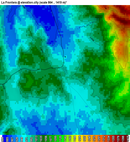 La Frontera elevation map