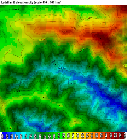 Ladrillar elevation map