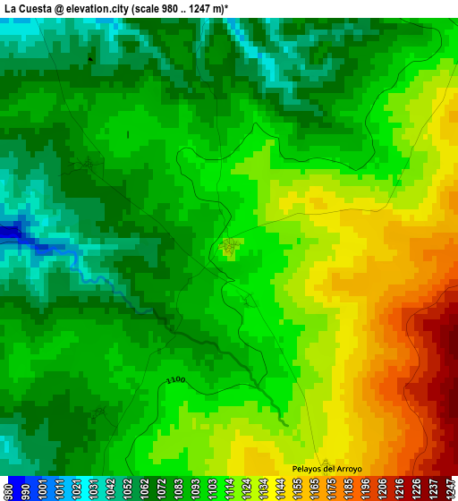 La Cuesta elevation map