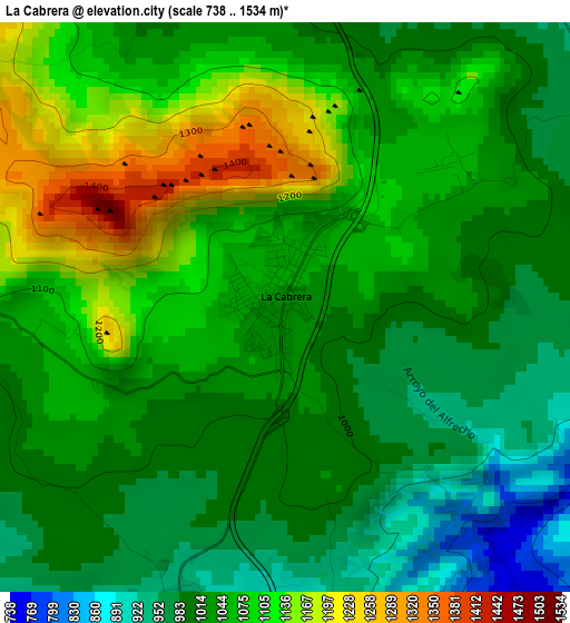 La Cabrera elevation map