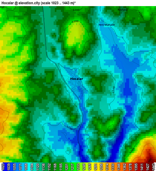 Hocalar elevation map