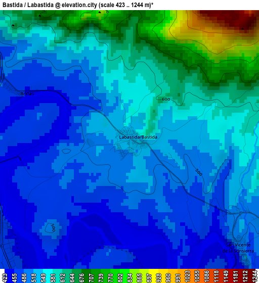 Bastida / Labastida elevation map