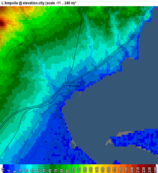 L'Ampolla elevation map