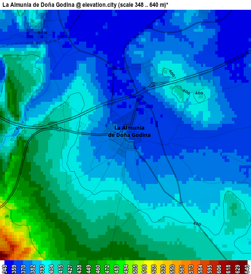 La Almunia de Doña Godina elevation map