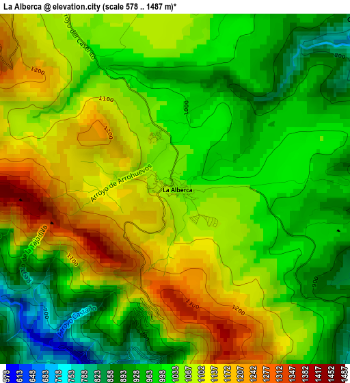 La Alberca elevation map