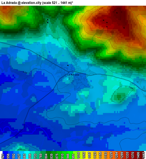 La Adrada elevation map