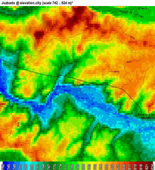 Juzbado elevation map