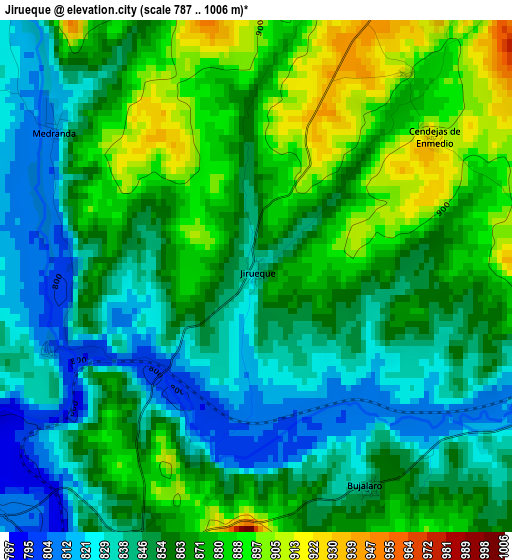 Jirueque elevation map