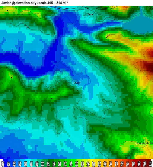 Javier elevation map