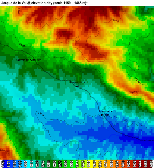 Jarque de la Val elevation map