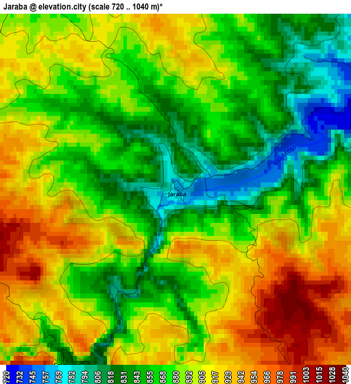 Jaraba elevation map