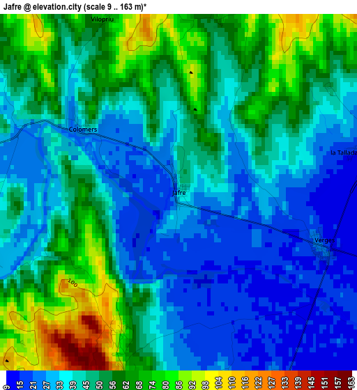 Jafre elevation map