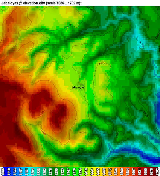 Jabaloyas elevation map