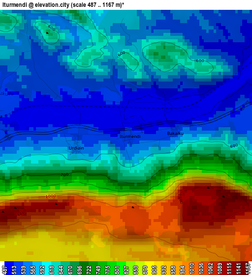 Iturmendi elevation map