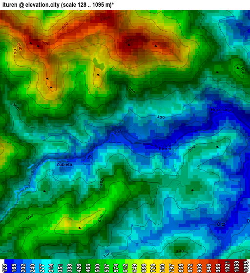 Ituren elevation map