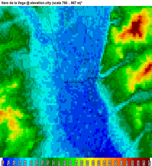 Itero de la Vega elevation map