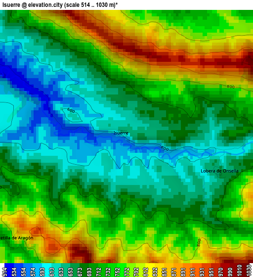 Isuerre elevation map