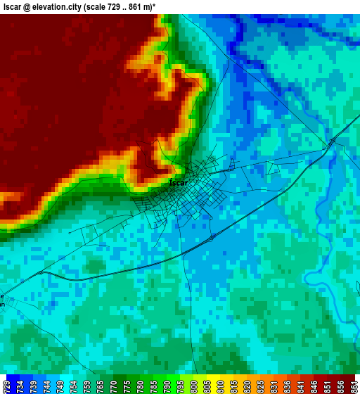 Iscar elevation map