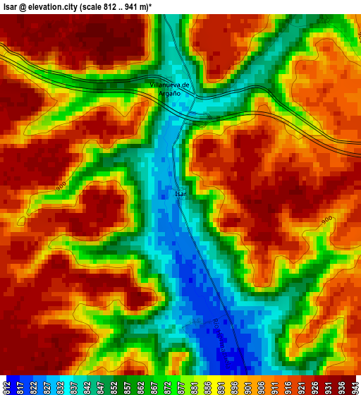 Isar elevation map