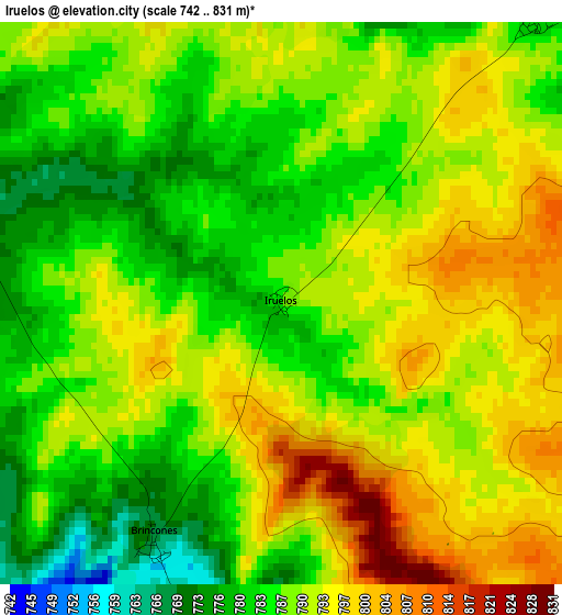 Iruelos elevation map