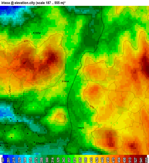 Irixoa elevation map