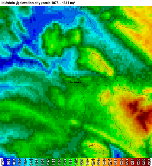 Iniéstola elevation map