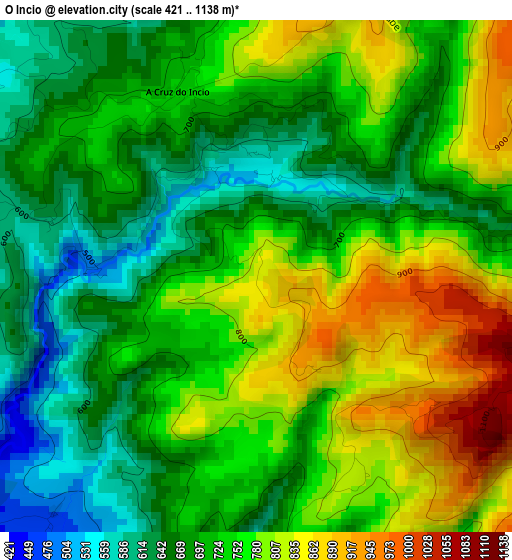 O Incio elevation map