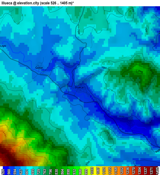 Illueca elevation map