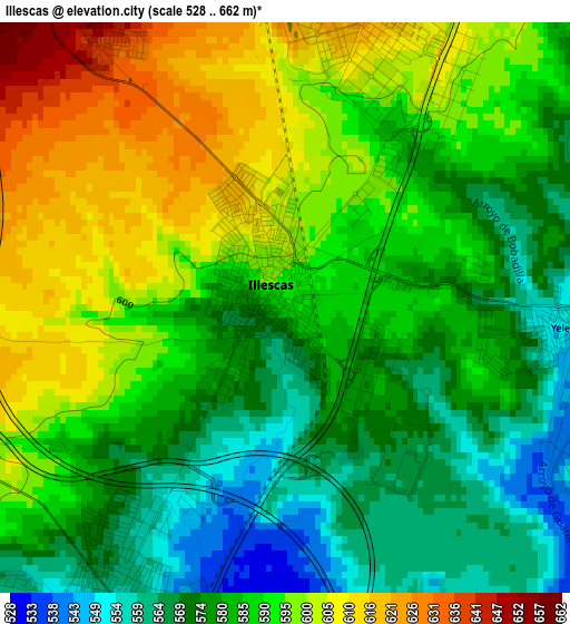 Illescas elevation map