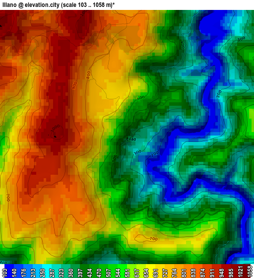 Illano elevation map