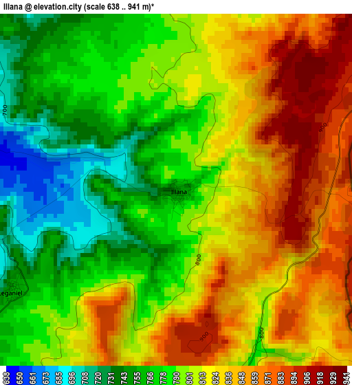 Illana elevation map