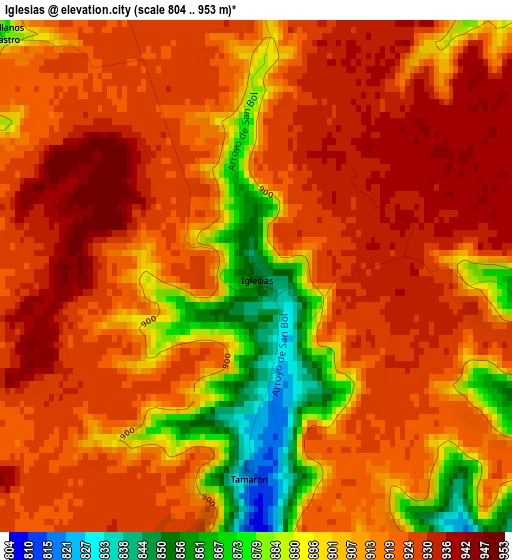 Iglesias elevation map