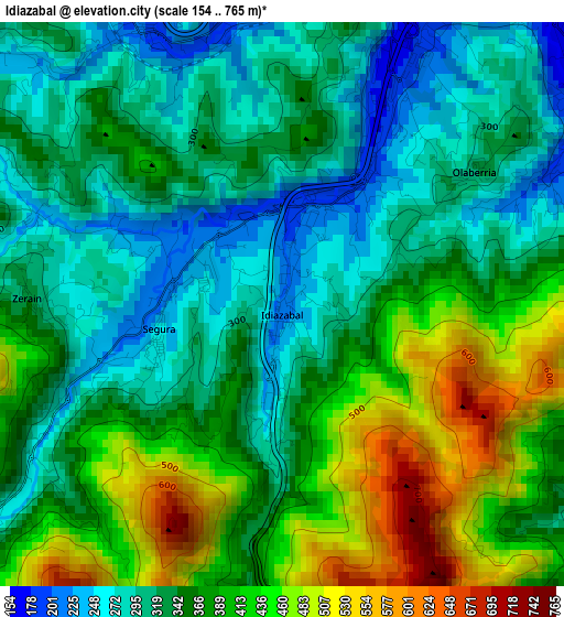 Idiazabal elevation map