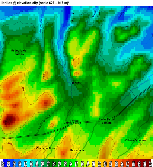 Ibrillos elevation map