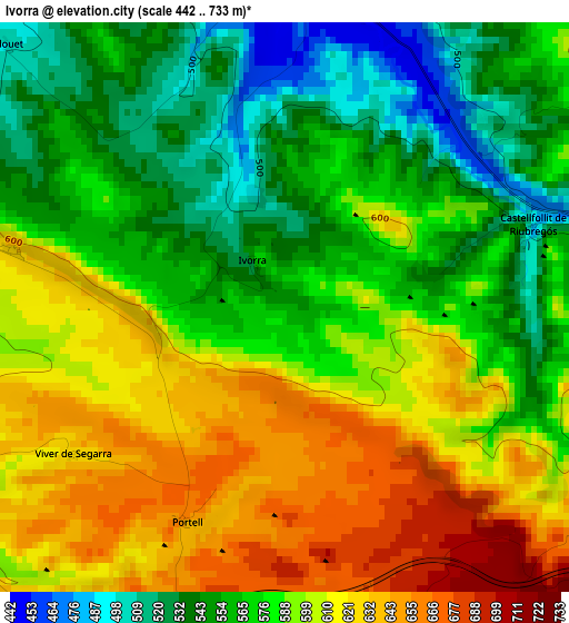 Ivorra elevation map