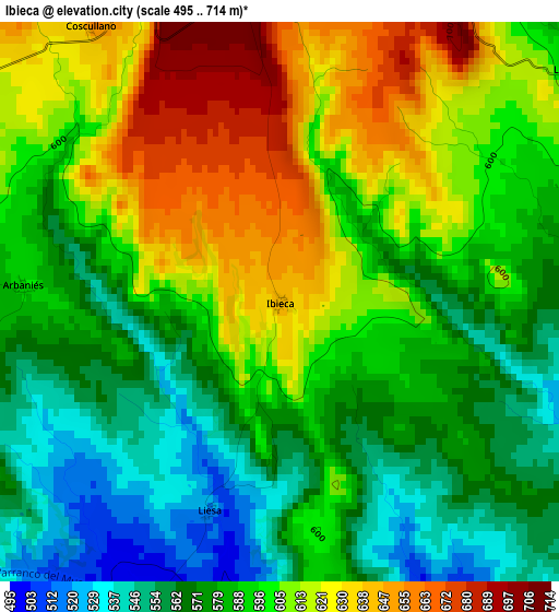 Ibieca elevation map