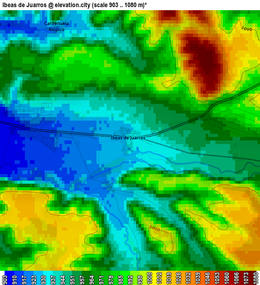 Ibeas de Juarros elevation map