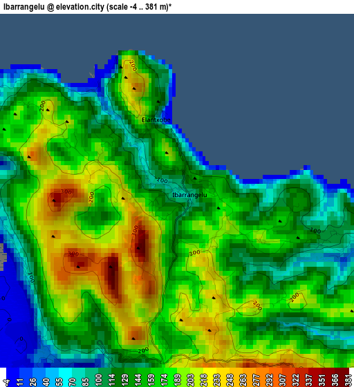 Ibarrangelu elevation map