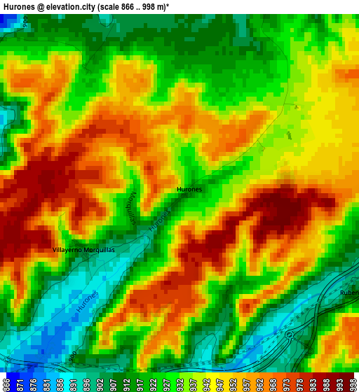 Hurones elevation map