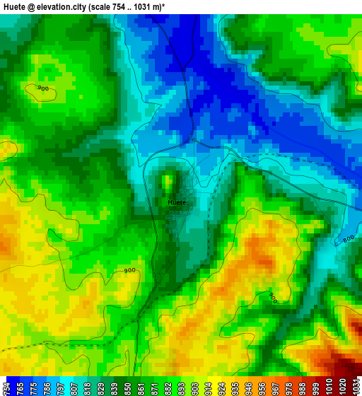 Huete elevation map